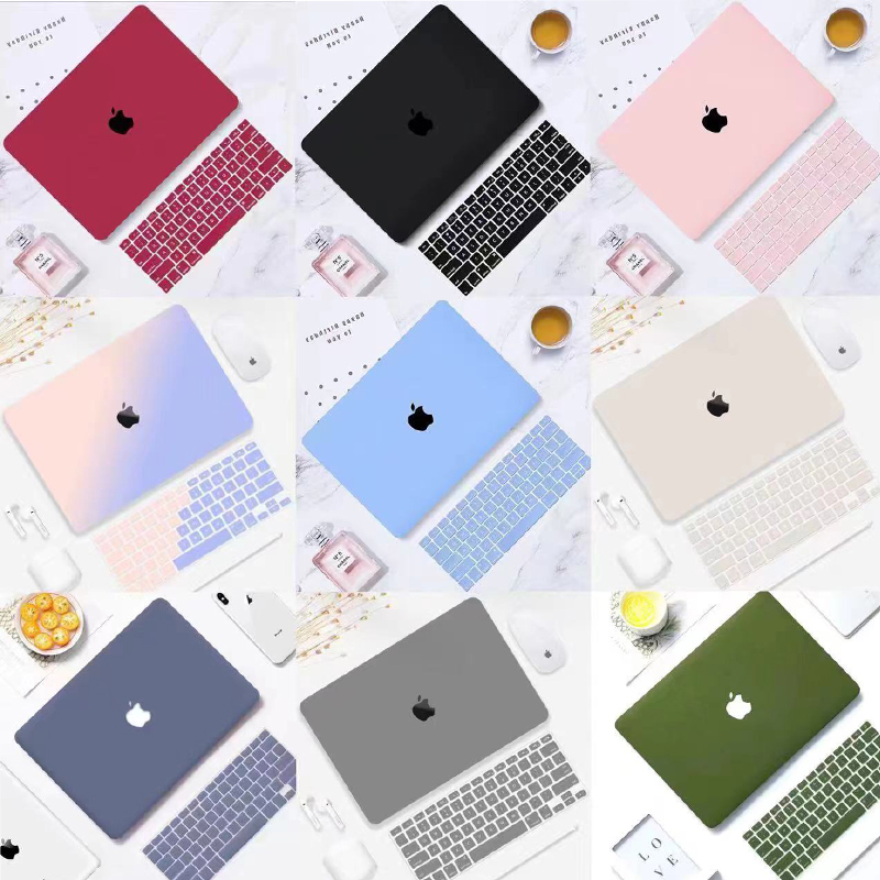 适用苹果笔记本电脑保护壳M1/M4  Macbook Pro14英寸Air 13配件壳子M3渐变软边保护套键盘膜外壳