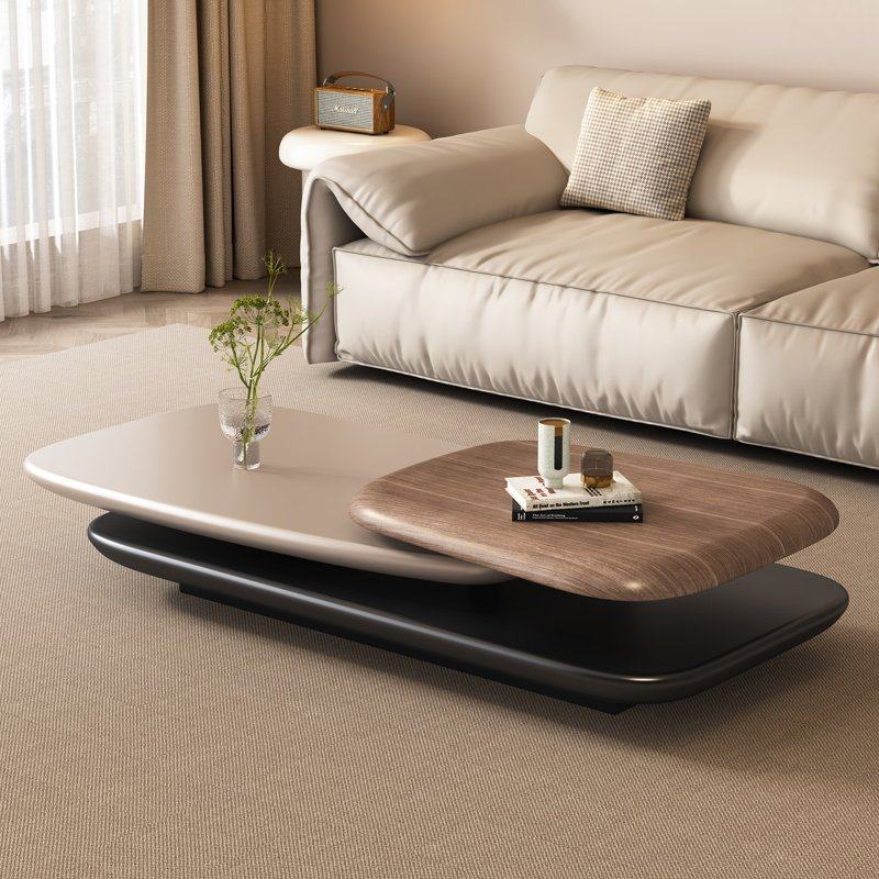 2024新款轻奢高级感意式极简客厅家用椭圆形 卵石旋转中古风茶几,住宅家具,电视柜,淘宝优惠券,粉丝福利购,淘宝优惠卷