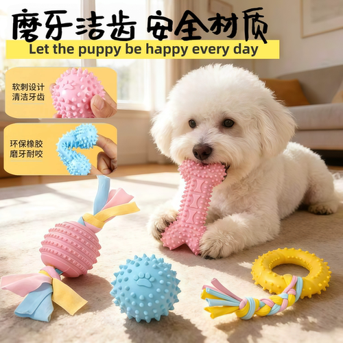 中小型幼犬耐咬磨牙橡胶球玩具