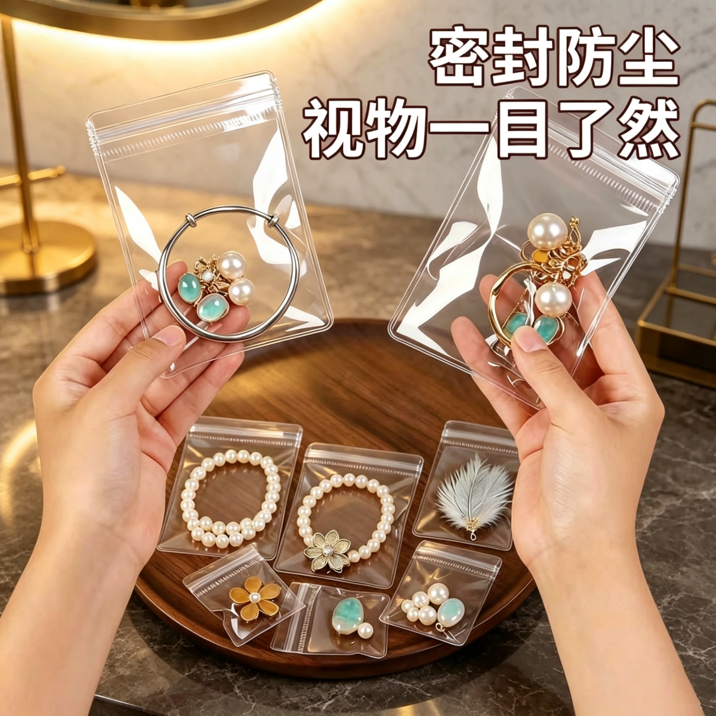 防氧化透明PVC自封首饰袋