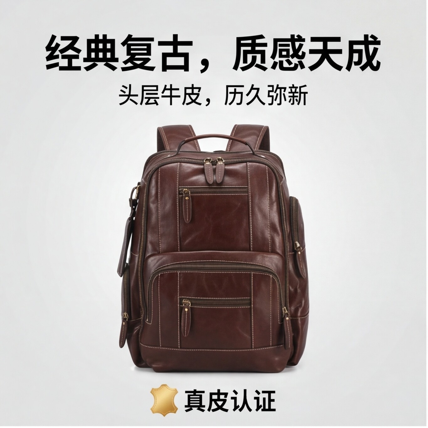 爆款欧美头层牛皮大容量多功能