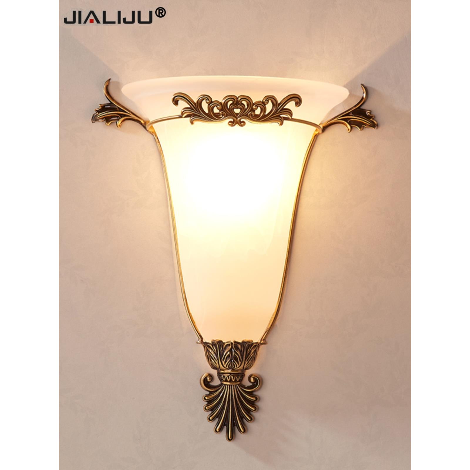 全铜壁灯欧式复古简约客厅背景墙壁灯床头卧室 过道楼道壁灯餐厅