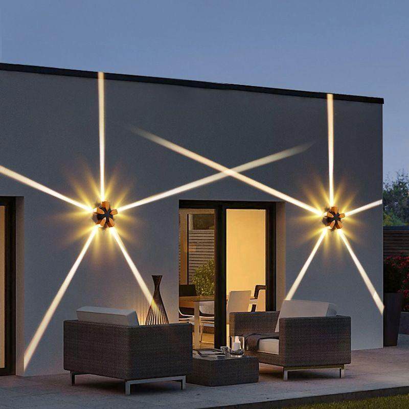 led户外防水双壁灯线条灯两头聚光灯轮廓灯十字星光墙壁投射灯,家装灯饰光源,壁灯,淘宝优惠券,粉丝福利购,淘宝优惠卷