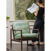 家庭罗曼史 碧树琼枝中古休闲椅国风客厅实木单人扶手椅书房阳台