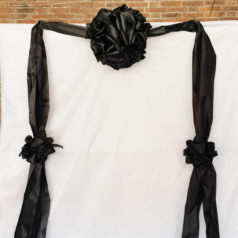 殡葬 车头花 加厚布黑花 灵车大号黑车花 大白花 加长灵车花