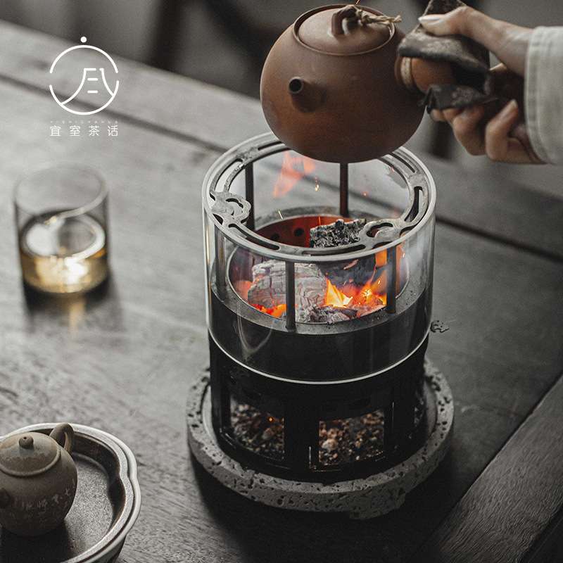 立木堂围炉煮茶碳炉炭火茶炉家用室内整套碳火茶壶烤茶煮茶器日式