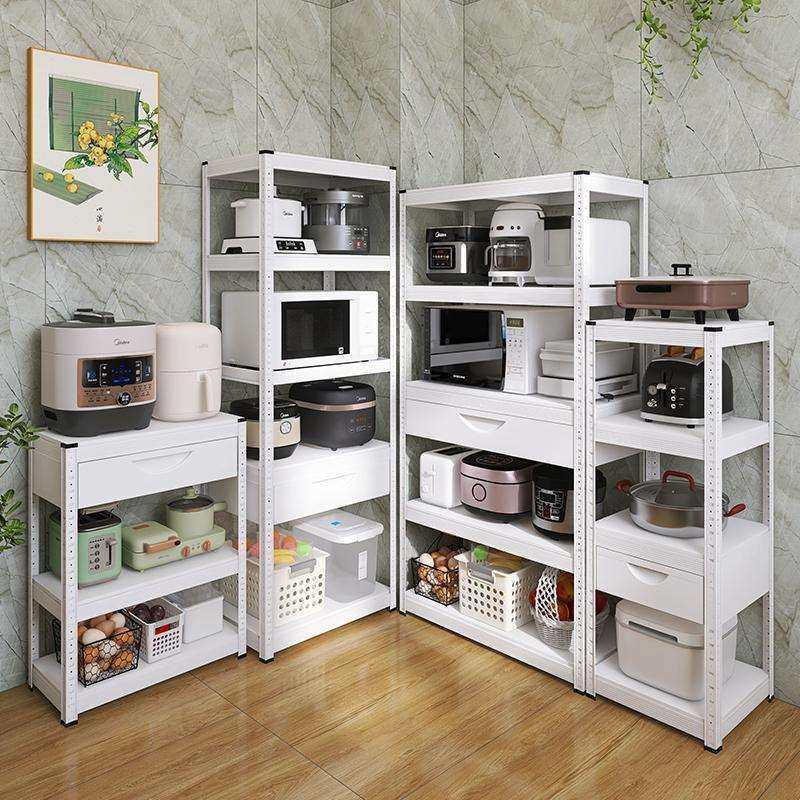 【峰阳置物架】白色厨房落地式加抽屉微波炉烤箱架子锅架收纳神器,鲜花速递/花卉仿真/绿植园艺,割草机/草坪机,淘宝优惠券,粉丝福利购,淘宝优惠卷