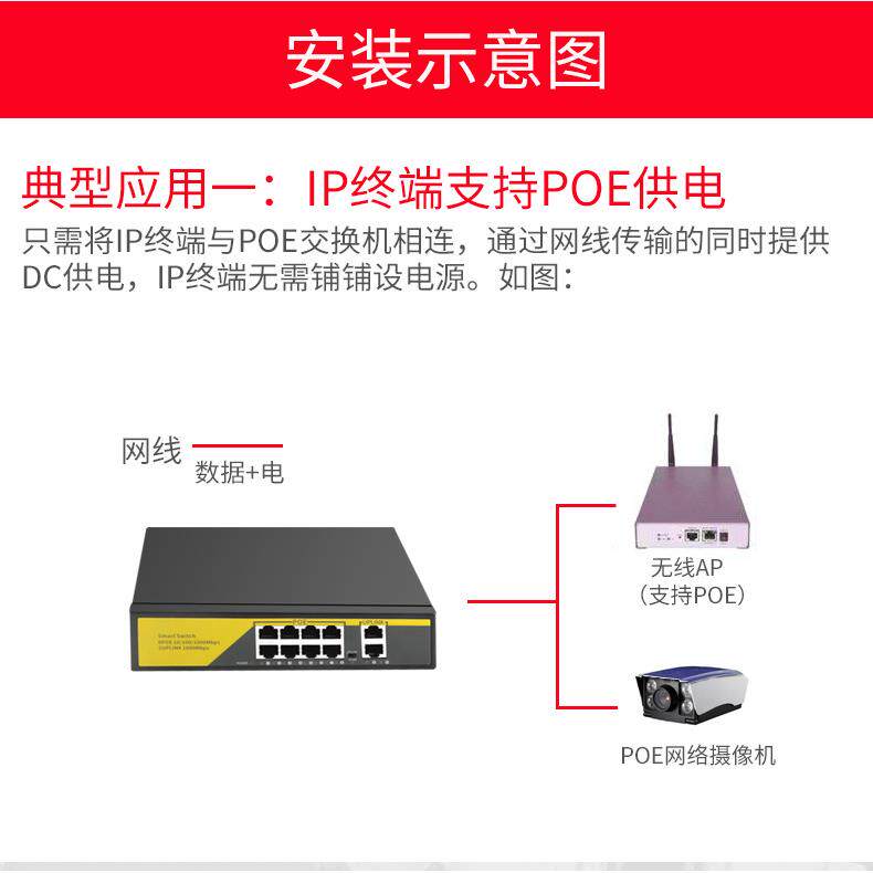 全千兆poe交换机千兆8口poe+千兆2口网口千兆交换机网络交换器8口