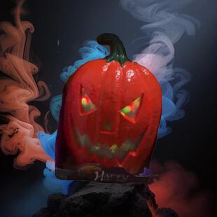 跨境新品Ghost Hologram Mirror 万圣节南瓜灯有声款