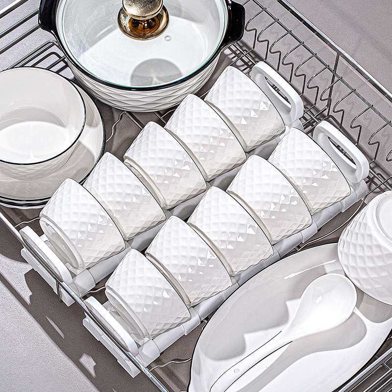 釉下彩2024碗碟套装家用白瓷餐具碗盘轻奢陶瓷器中式高温饭碗