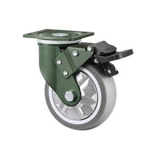 YTOP卓烨锰钢脚轮22H重型4/5/6/8寸TPP优质万向轮刹车轮固定轮