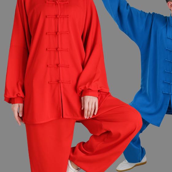 新款太极服太极拳八段锦练功服春秋女养生站桩武术禅修服打坐男