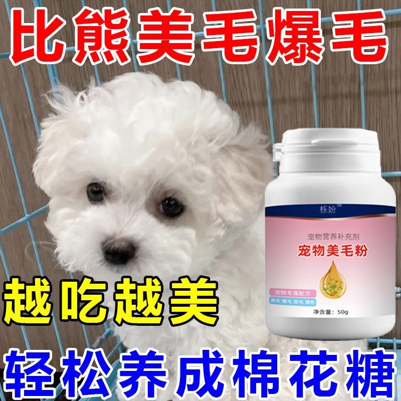 比熊美毛亮毛增色白毛宠物毛发增亮狗狗毛发营养美毛亮比熊掉毛少