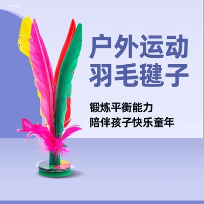 毽子成人儿童健身训练比赛专用花毽耐踢羽鸡毛键子批发毽球牛筋底