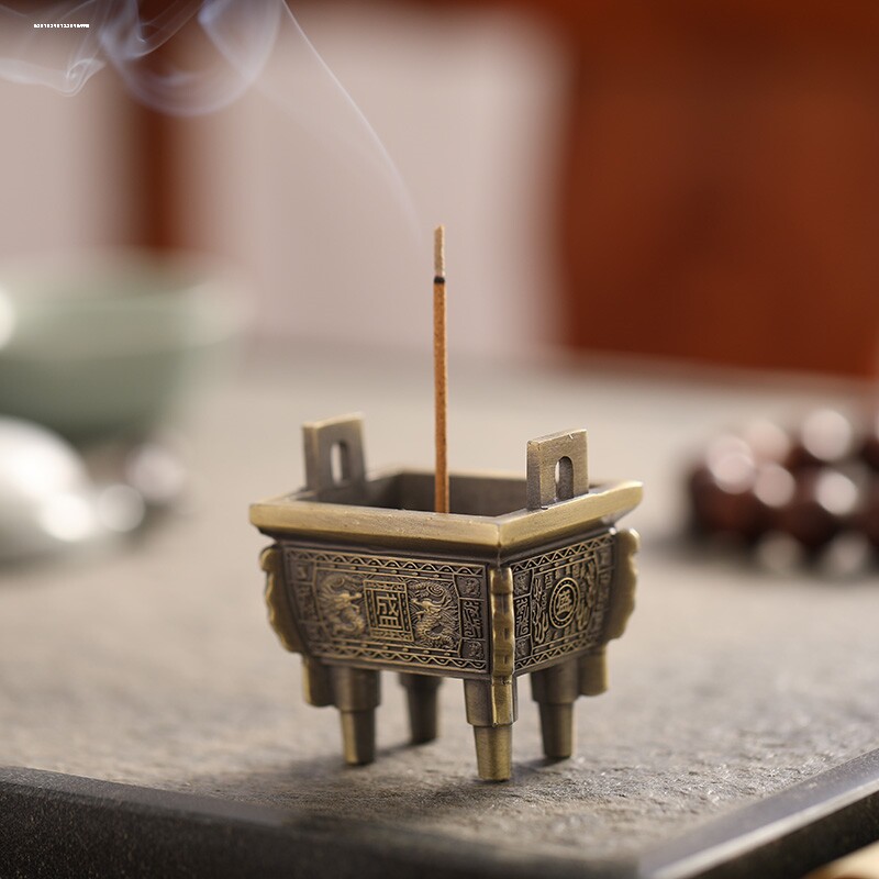洛阳青铜器铜鼎仿古典招财聚宝鼎盛千秋迷你小铜制鼎香炉摆件礼物
