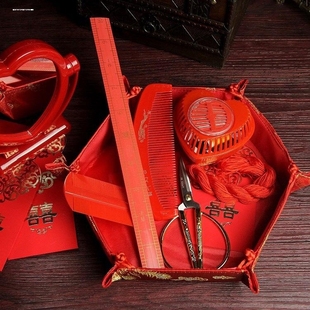 手工戒尺红色上头尺百子千孙尺老式裁缝市尺结婚乔迁子孙尺