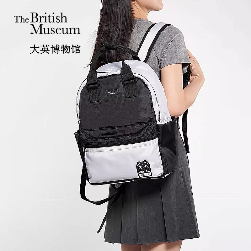 大英博物馆双肩包休闲大容量大学生书包户外通勤电脑背包生日礼物