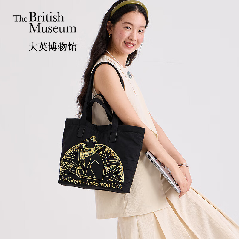 大英博物馆安德森猫系列轻便大容量手提两用单肩包送女生生日礼物