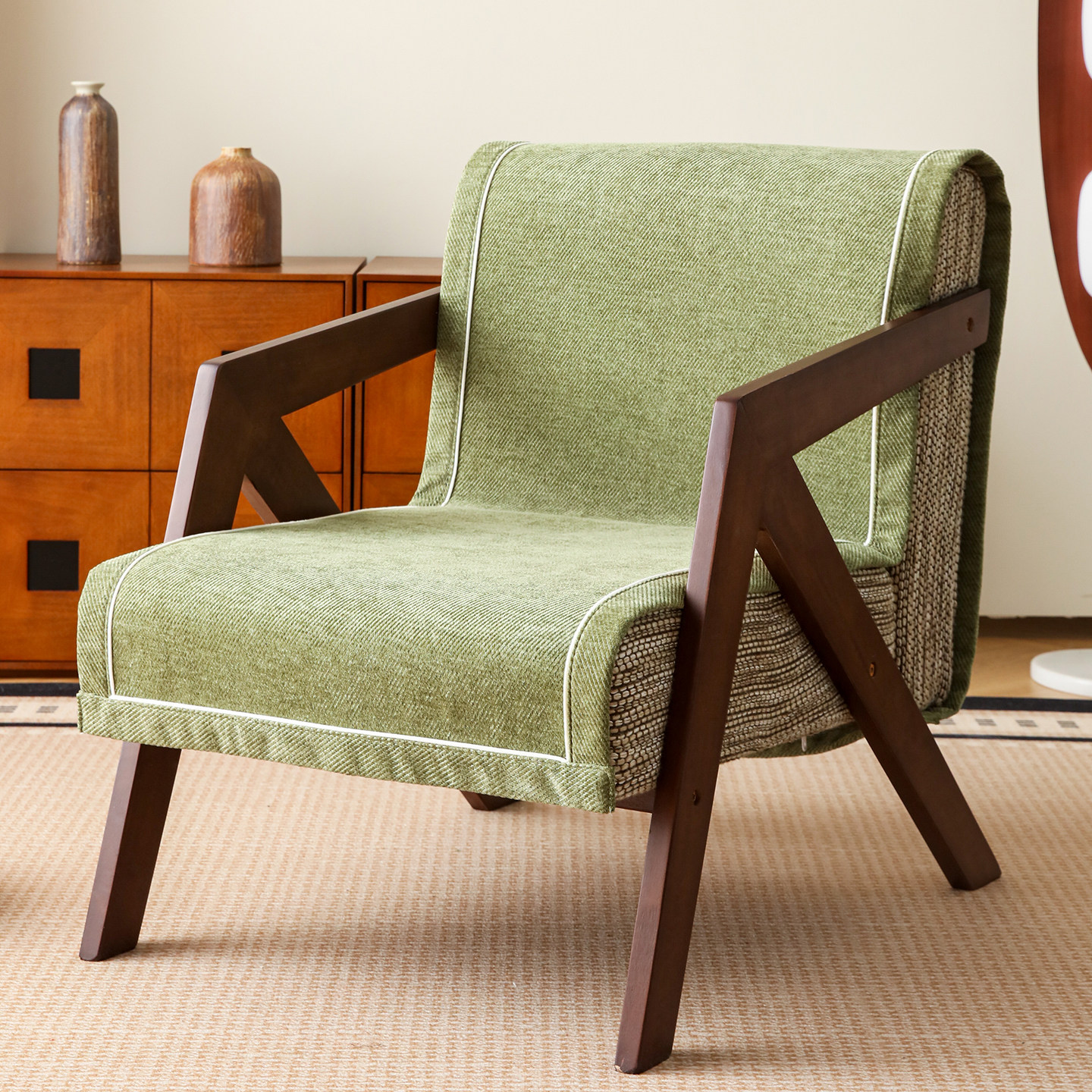 雪尼尔单人沙发垫四季通用防滑盖布巾家用实木椅子垫靠背一体坐垫