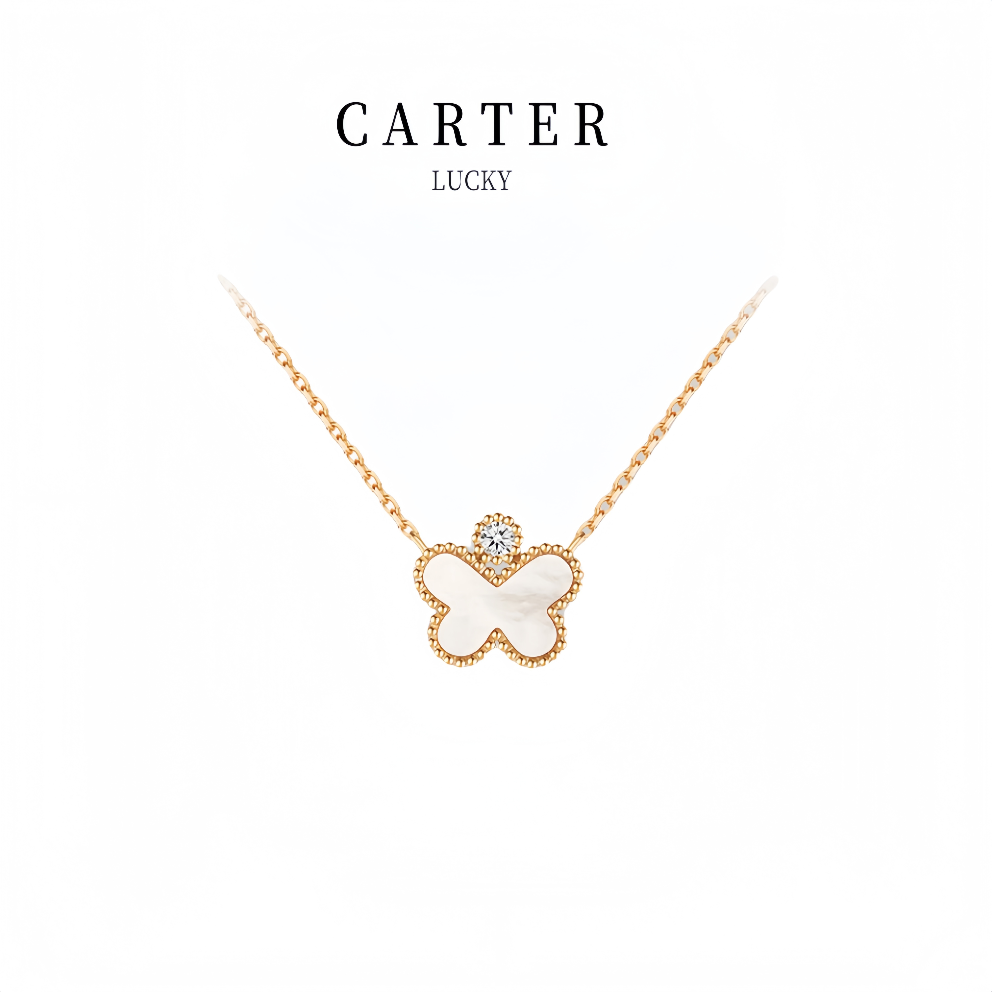 吴千语同款设计感蝴蝶贝母吊坠项链女款2026新款女时尚气质锁骨链