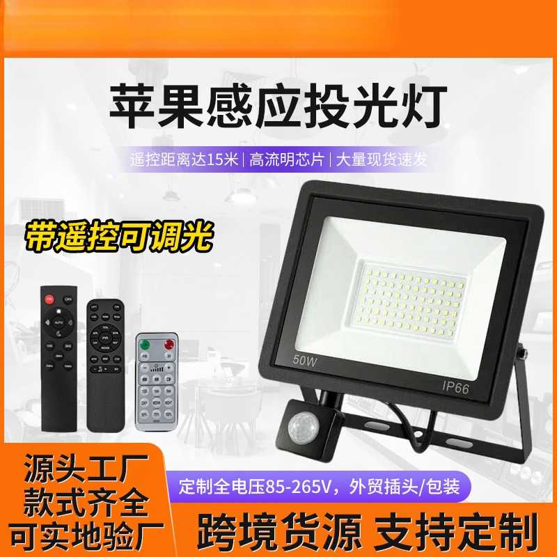 定制小苹果感应投光灯30W50W100W