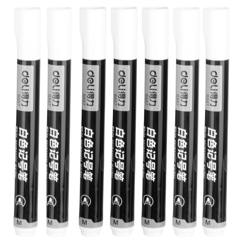 得力白色油性记号笔S557加粗头