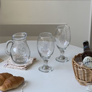 字母简约喝水杯家用玻璃杯小清新啤酒杯咖啡杯 家用冷饮果汁杯法式
