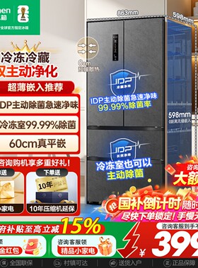 容声517L双净主动除菌法式超薄嵌入家用大容量冰箱国家补贴