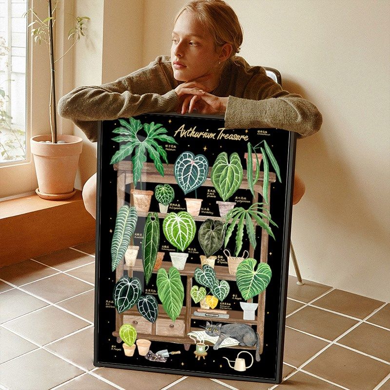 在清新的风绿色植物钻石画充满钻石手工艺术创意砌体刺绣十字绣莱,居家布艺,钻石绣,淘宝优惠券,粉丝福利购,淘宝优惠卷