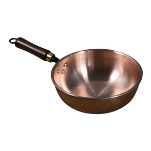 紫铜炒锅燃气铜涮锅加厚纯手工火锅小号雪平铜煮炖锅奶锅铜厨灶具