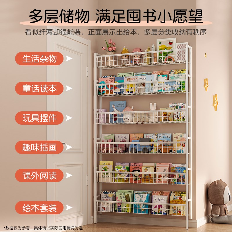 门后超薄b置物架落地墙上书架靠墙一体式窄缝收纳架壁挂极窄陈列