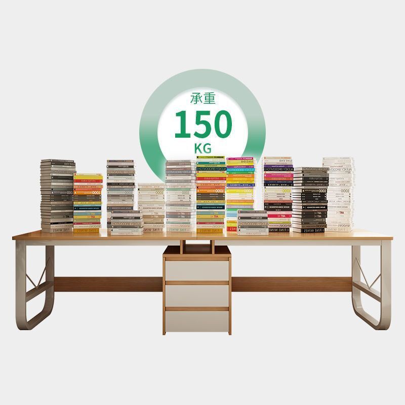 双人电脑桌椅带主机位台式桌带柜卧室电竞桌家用岩板办公书桌子