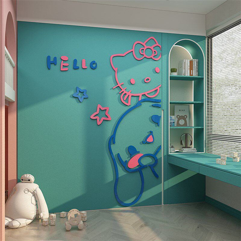 网红儿童房间布置装饰公主仔墙面用品卧室少女孩床头卡通贴纸壁画,家居饰品,文化墙贴,淘宝优惠券,粉丝福利购,淘宝优惠卷