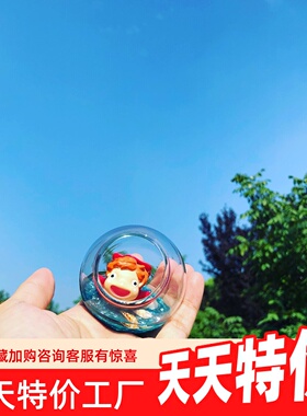 鱼缸创意造景Ins风悬崖上的金鱼波妞金鱼姬微景观水族装饰小摆件