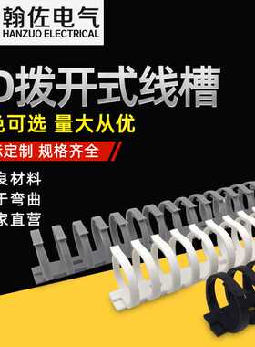 翰佐FD30拔开式线槽/龙骨软槽/灰色白色/过度理线轨/一条也是