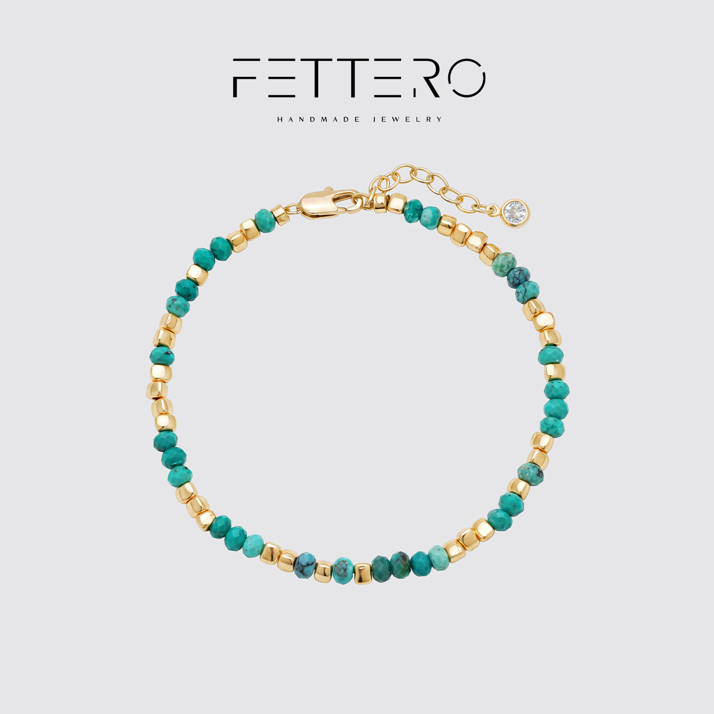 fettero重工超好看率松石转运三角串珠手链女气质小众新中式手串