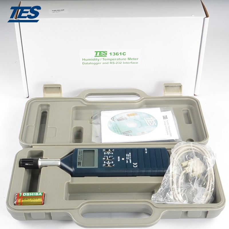 台湾泰仕TES-1361C数字温湿度计 温湿度露点仪工业湿度记录仪