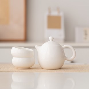 陶瓷功夫茶具家用泡德钟茶壶德化羊脂玉白瓷茶壶大小容量手工单壶
