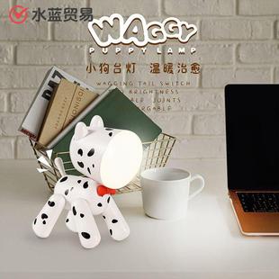 可爱小狗夜灯儿童夜用床头起夜灯桌面台灯可调节亮度可充电小夜灯