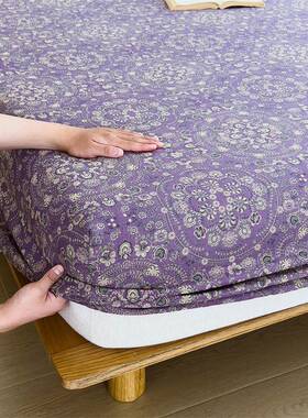 MXSA类品双面织色提花双层纱床笠三件套棉婴幼儿床床垫纯保护罩