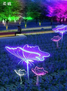 户外发光广蝴蝶rq-85231型灯花园公园场物景区庭院景观亮造化动态