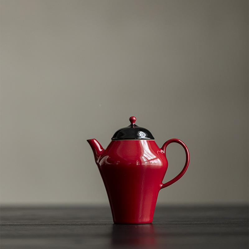 陶风瓷泡茶壶中式国赭红带过滤陶茶器壶美GKY人壶泡茶瓷单壶