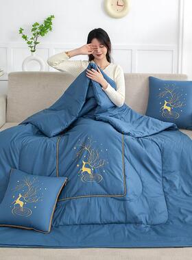 JL-2024新款全花抱加密13372靠垫被星空鹿枕被棉梅鹿纯棉