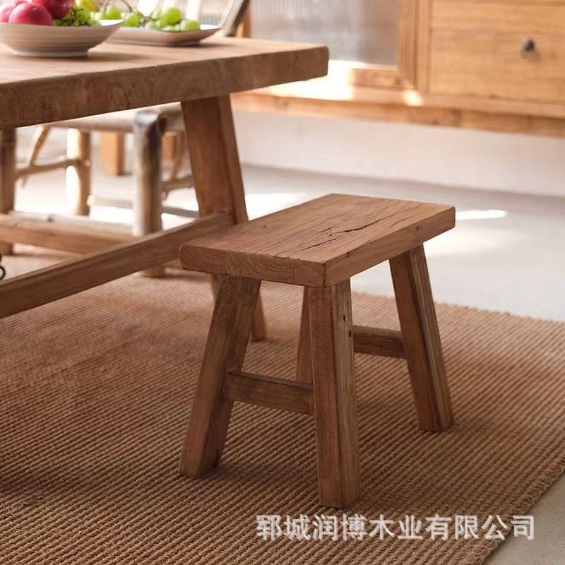 烤火茶台老榆木围炉茶桌桌阳台家用小茶台实木办公室烤火餐桌名宿