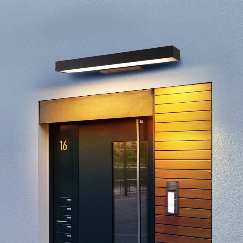 跨境厂家户外壁灯黑色LED防水灯具长方形庭院灯门牌超亮门头壁灯