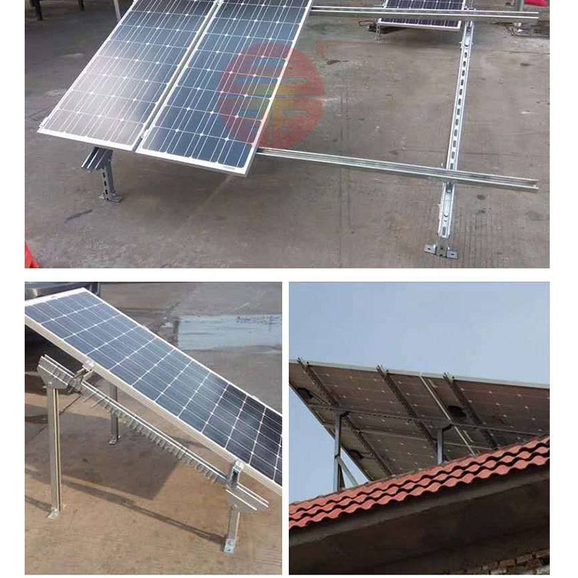 光伏挂钩支架配件太阳能板固定发电板支架全套镀锌C型钢底座