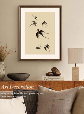 法式中古饰19293装画客厅飞燕复古小众艺术好风寓意画家居软装壁