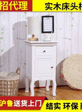 质收木纳床头柜柜白色创意居床头柜家MJF酒店床头柜