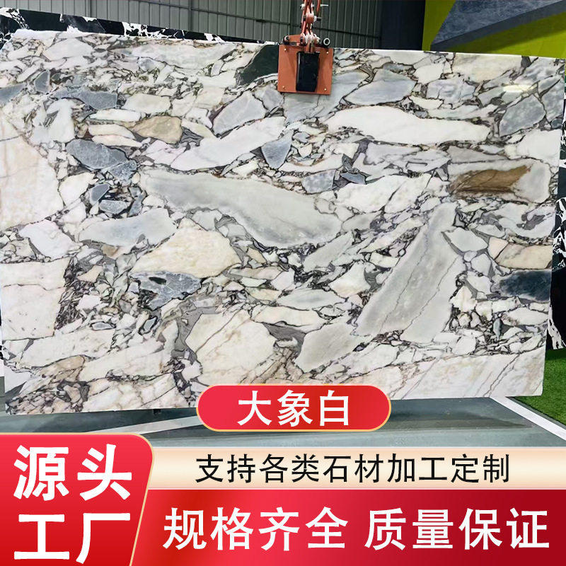 云浮大象白天然大理石客厅精装背景圆形餐桌家用轻奢高端异形茶几