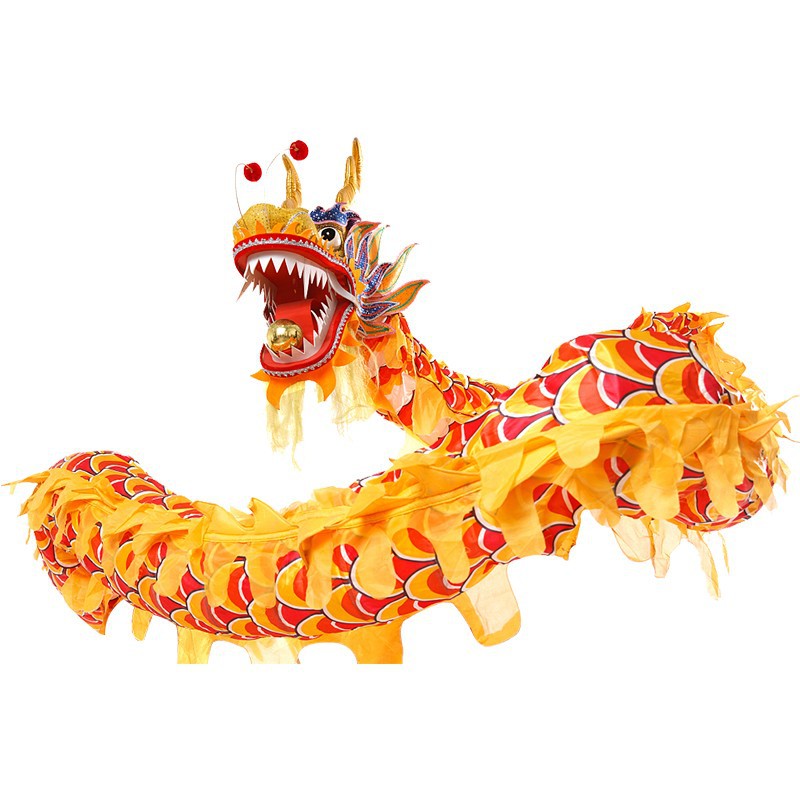 众迈L11节黄色绸布舞龙龙头布